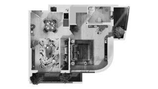 Apartment floor plan, 1 bedroom in Mag 777 No. 11020